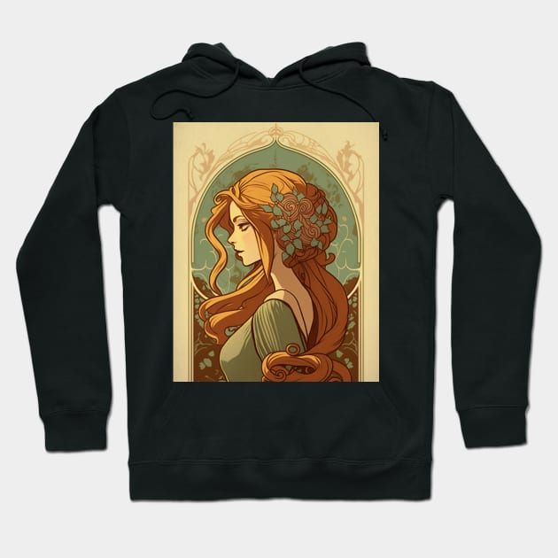 Rapunzel - Art Nouveau Hoodie by ArtNouveauChic